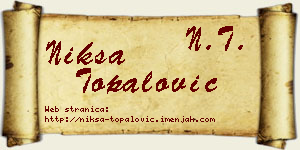 Nikša Topalović vizit kartica